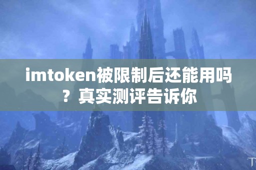 imtoken被限制后还能用吗？真实测评告诉你