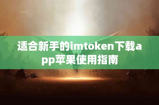 适合新手的imtoken下载app苹果使用指南