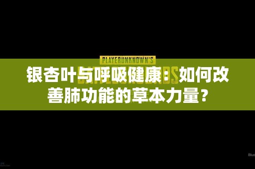 银杏叶与呼吸健康：如何改善肺功能的草本力量？
